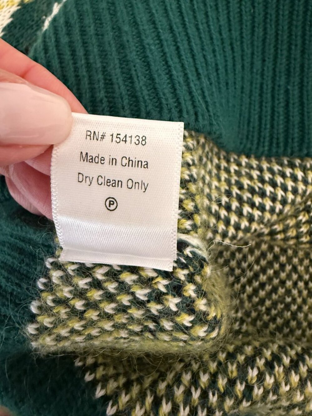 Staud Knave Cardigan in Green Cypress Argyle - Size S - Picture 7 of 8